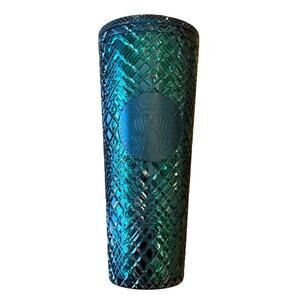 STARBUCKS 2021 Holiday Emerald Green Jeweled 24 oz Tumbler